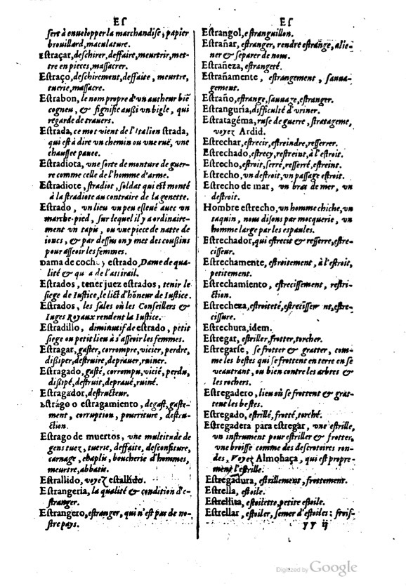 1621 - Adrian Tiffaine - Trésor des deux langues espagnole et française - BM Lyon