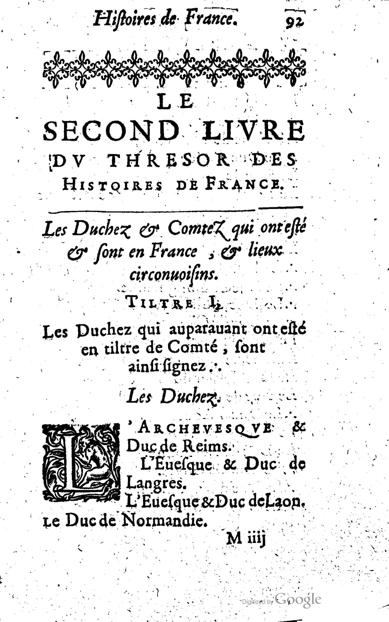 1619 - Jean Corrozet - Trésor des histoires de France - Anvers Musée Plantin-Moretus