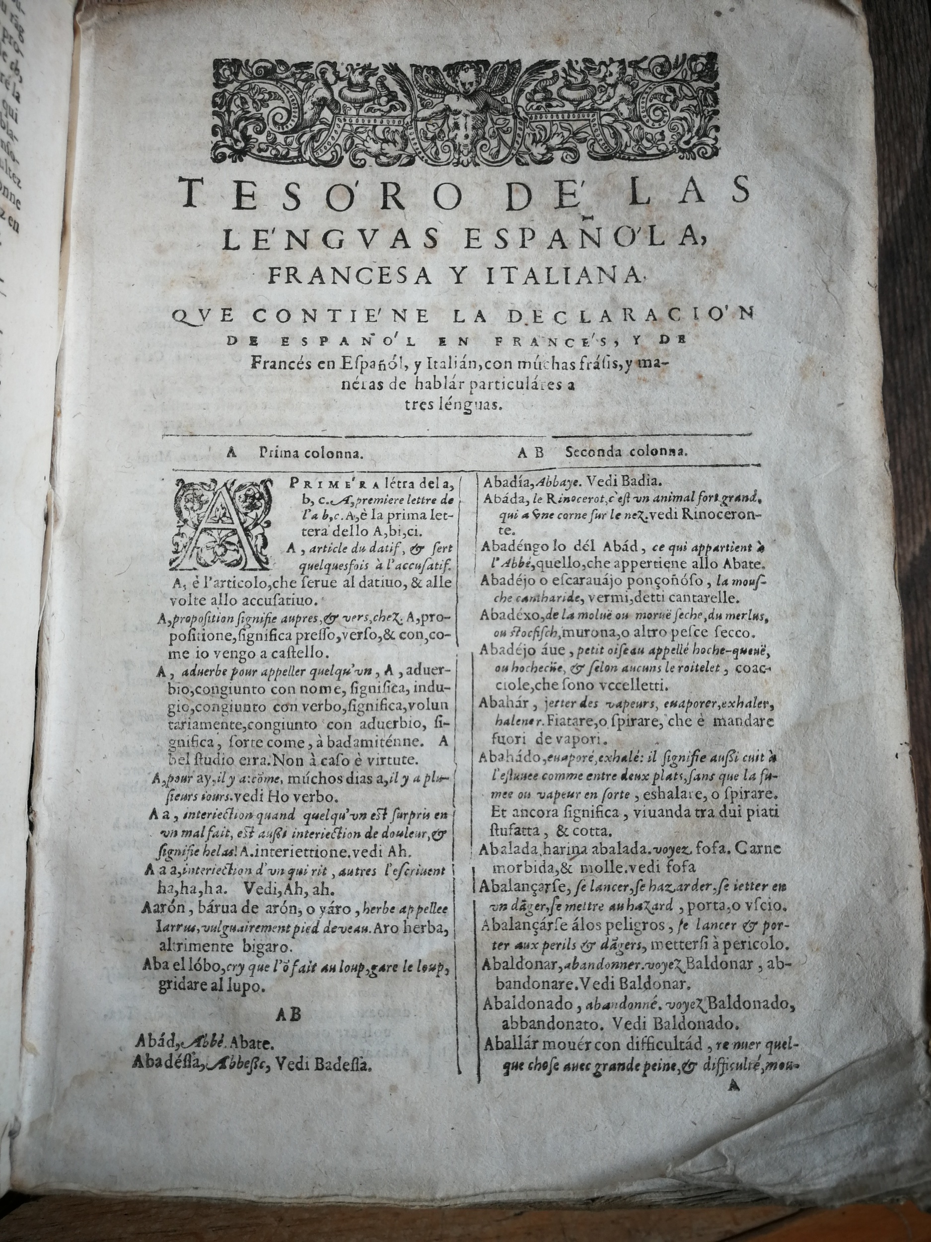 1609 - Philippe Albert et Alexandre Pernet - Trésor des trois langues française, italienne et espagnole (Première partie) - Venezia Marciana 1609 - Philippe Albert et Alexandre Pernet - Trésor des trois langues française, italienne et espagnole (Première partie) - Venezia Marciana
