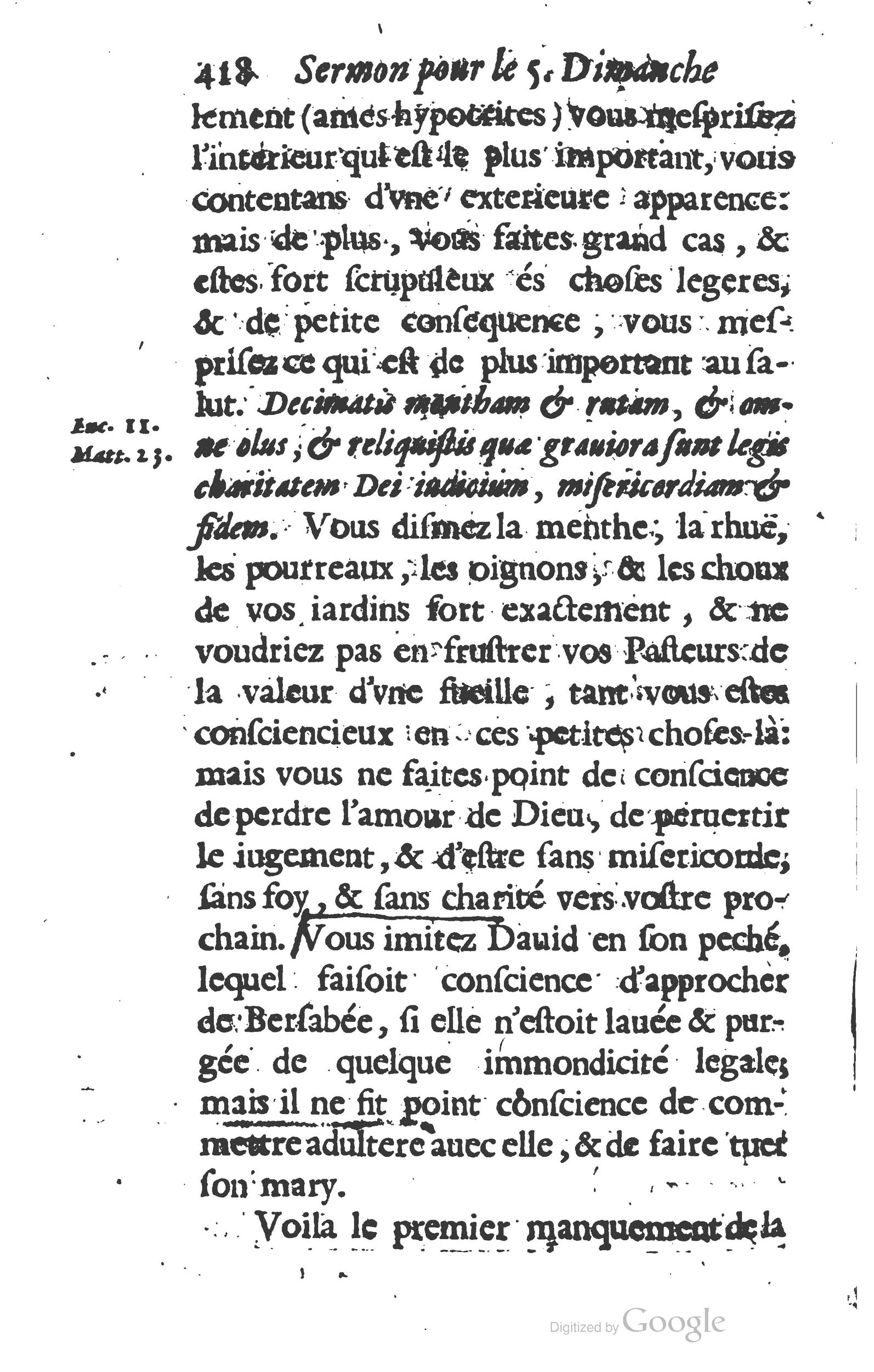 1629 - Manassés de Préaulx - Sermons ou Trésors de la piété chrétienne - BM Lyon