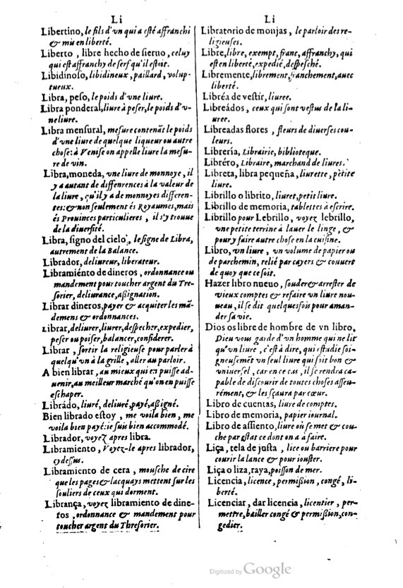 1621 - Adrian Tiffaine - Trésor des deux langues espagnole et française - BM Lyon