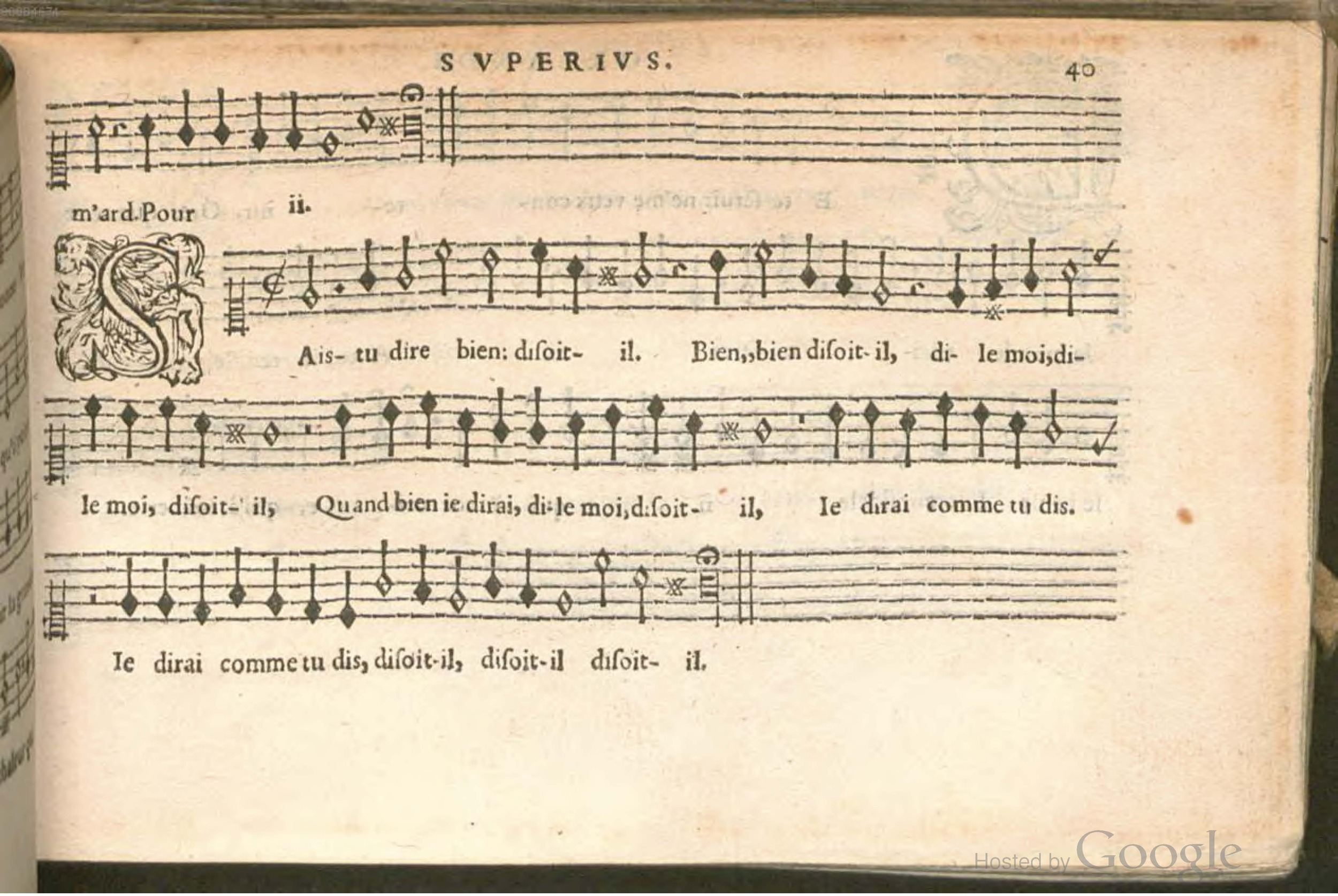 1576 - [Pierre de Saint-André] - Trésor de musique d’Orlande de Lassus Superius - BSB Munich