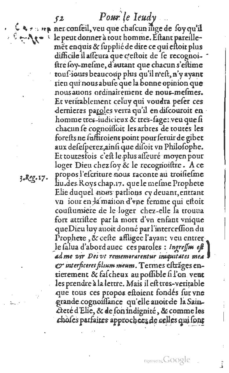 1607 - Nicolas Du Fossé - Trésor quadragésimal - T 01 - BM Lyon