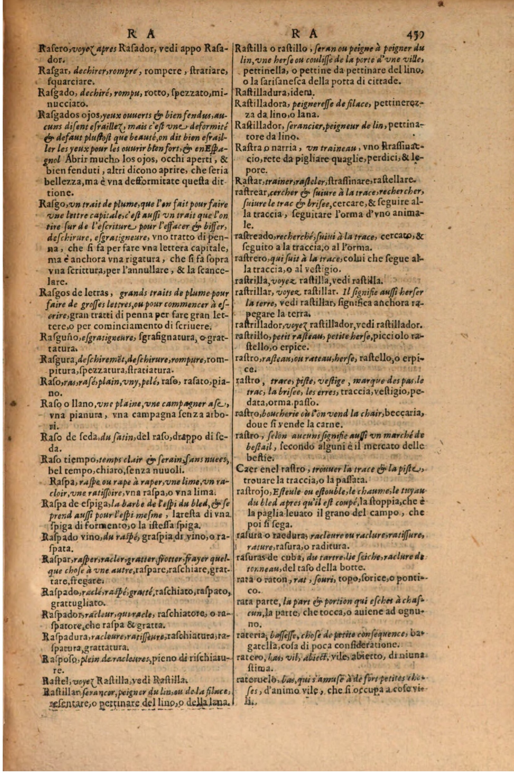 1606 - Samuel Crespin - Thresor des trois langues, francoise, italiene et espagnolle - BSB Munich