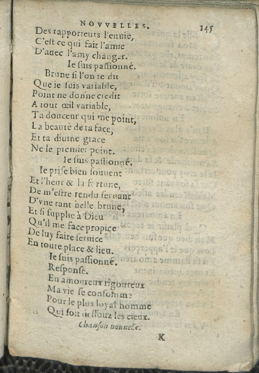 1575 - Pierre Brenouzet - Trésor de tous les recueils de chansons, tant amoureuses, rustiques, que musicales - Det KLG Copenhague
