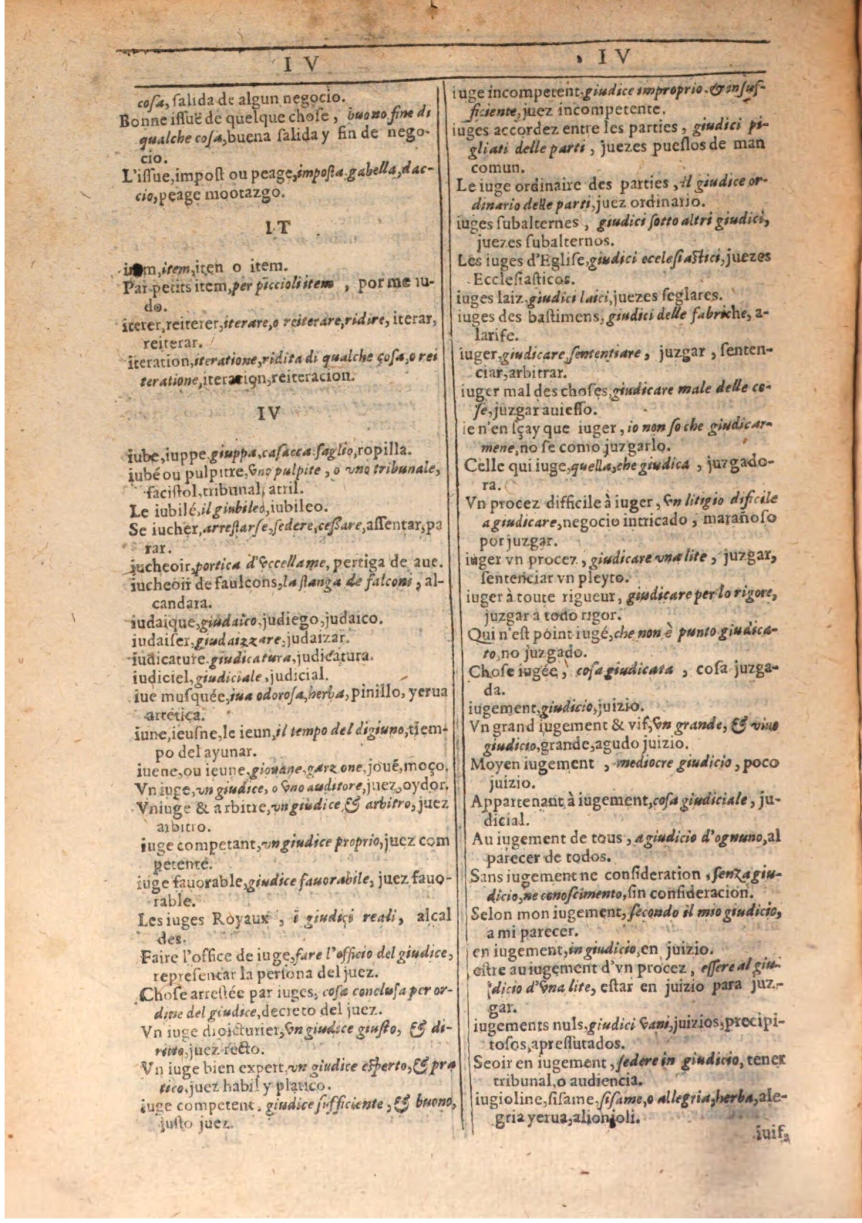 1609 - Philippe Albert et Alexandre Pernet - Trésor des trois langues française, italienne et espagnole (Seconde partie) - BSB Munich