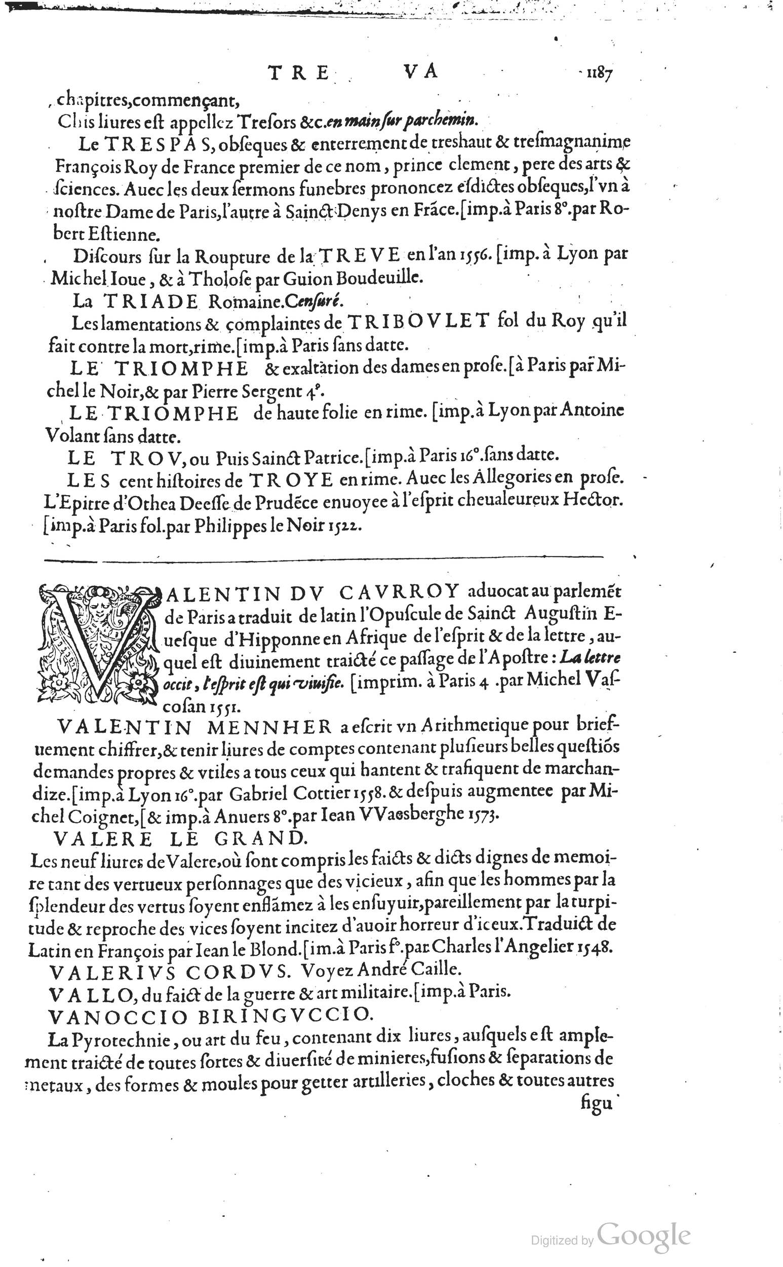 1585 - Barthélemy Honorat - Bibliothèques françaises - BSB Munich