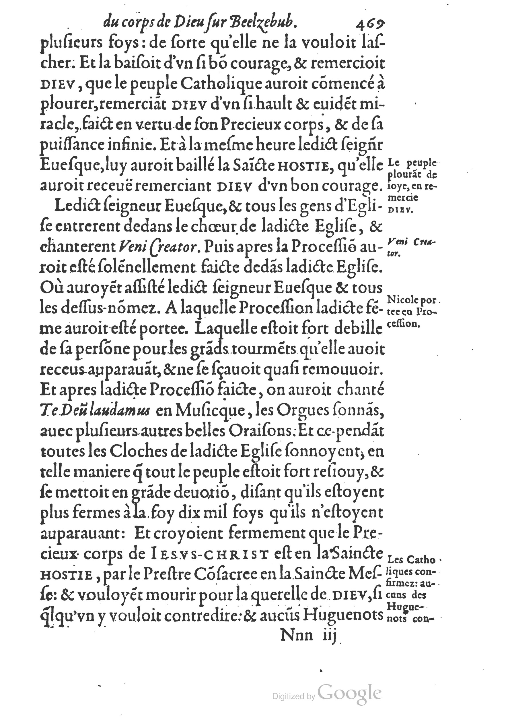 1578 - Nicolas Chesneau - Trésor et entière histoire de la triomphante victoire du corps de Dieu sur l’esprit malin - British Library