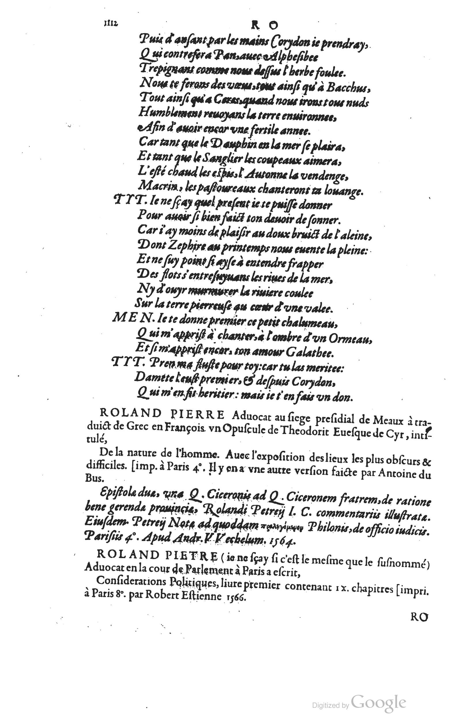 1585 - Barthélemy Honorat - Bibliothèques françaises - BSB Munich