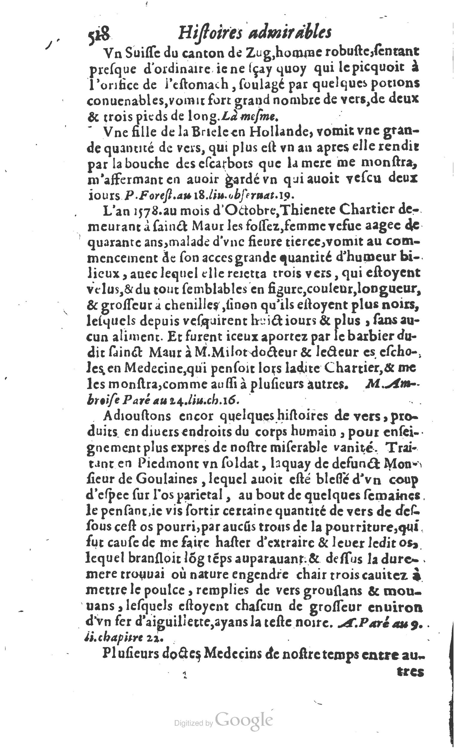 1610 - Paul Marceau - Trésor d’histoires admirables et mémorables - Princeton