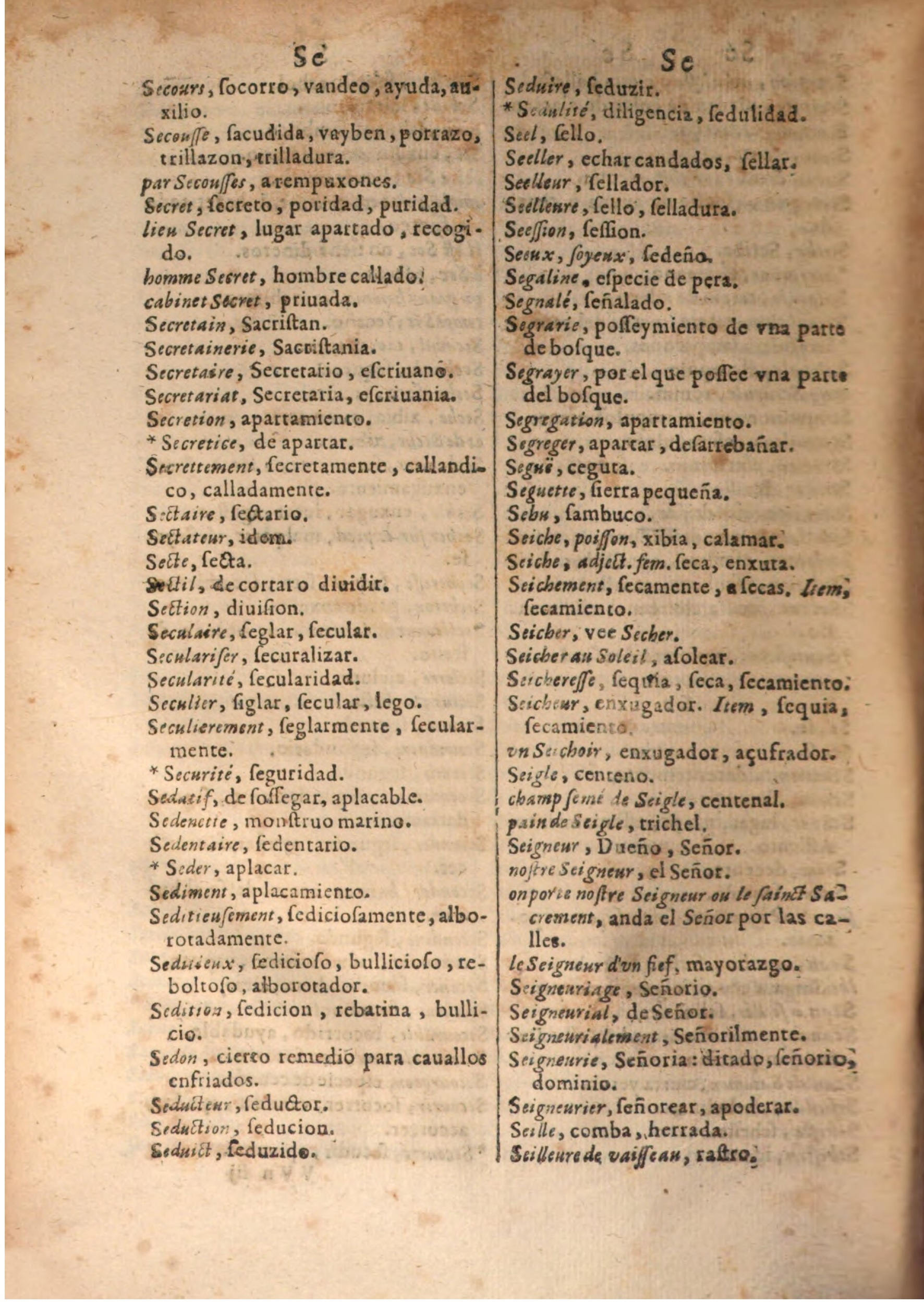 1645 - A. de Sommaville et A. Courbé - Trésor des deux langues espagnole et française (Seconde partie) - BSB Munich