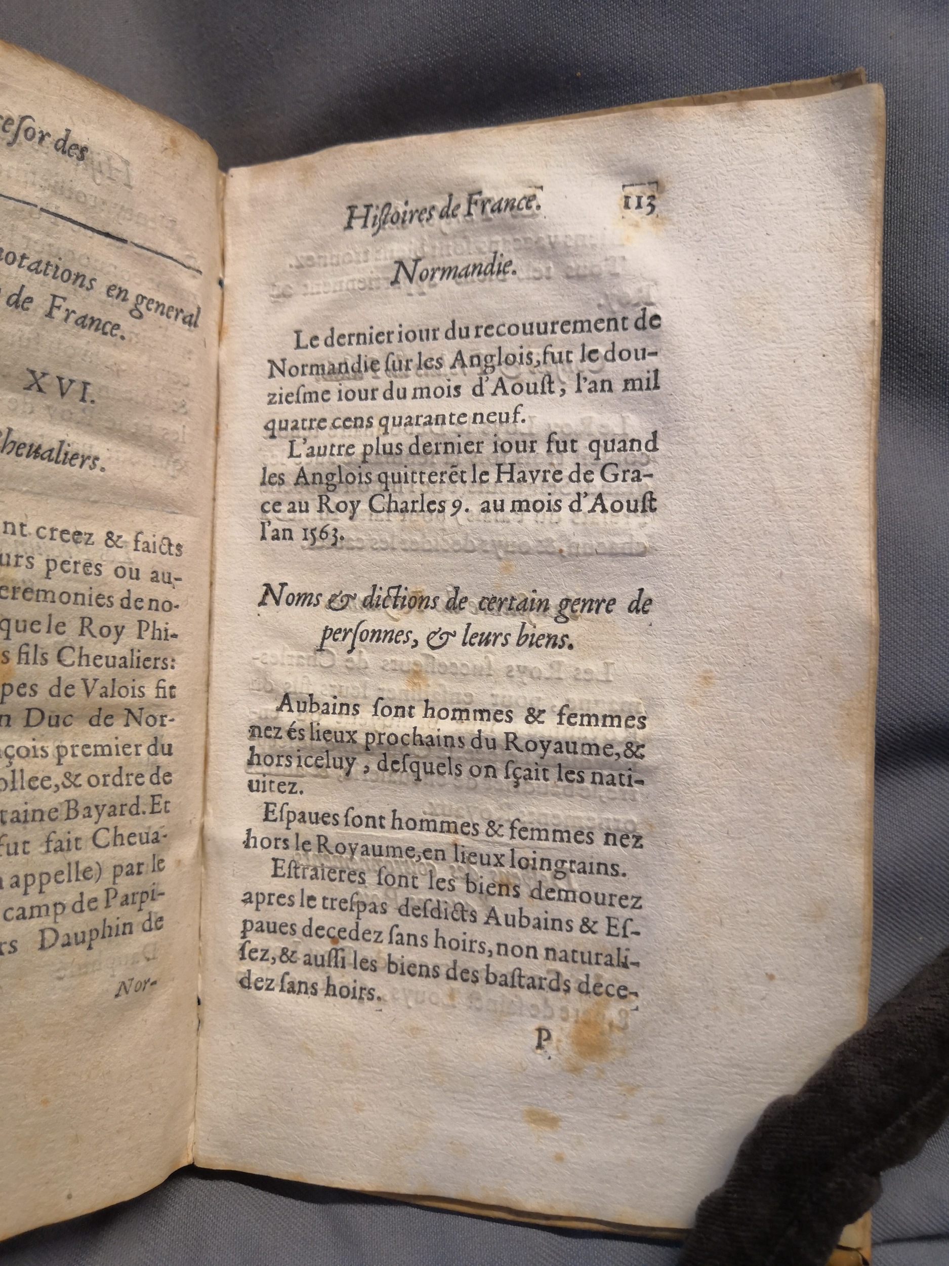 1614 - Jean Corrozet - Trésor des histoires de France - Amsterdam
