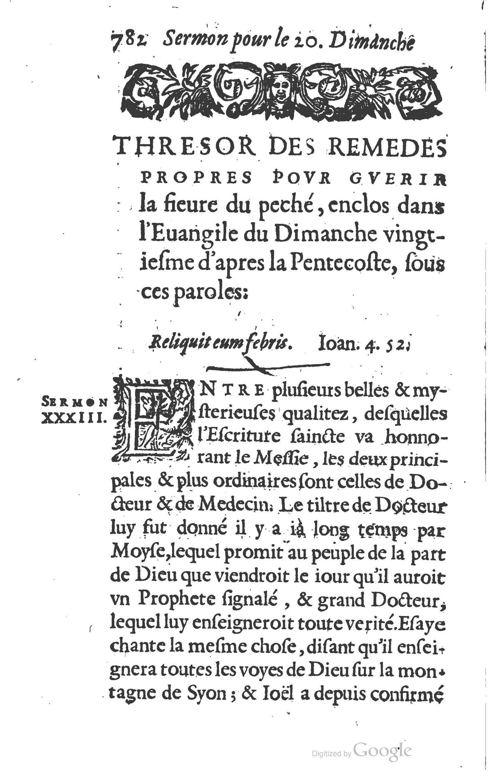 1629 - Manassés de Préaulx - Sermons ou Trésors de la piété chrétienne - BM Lyon