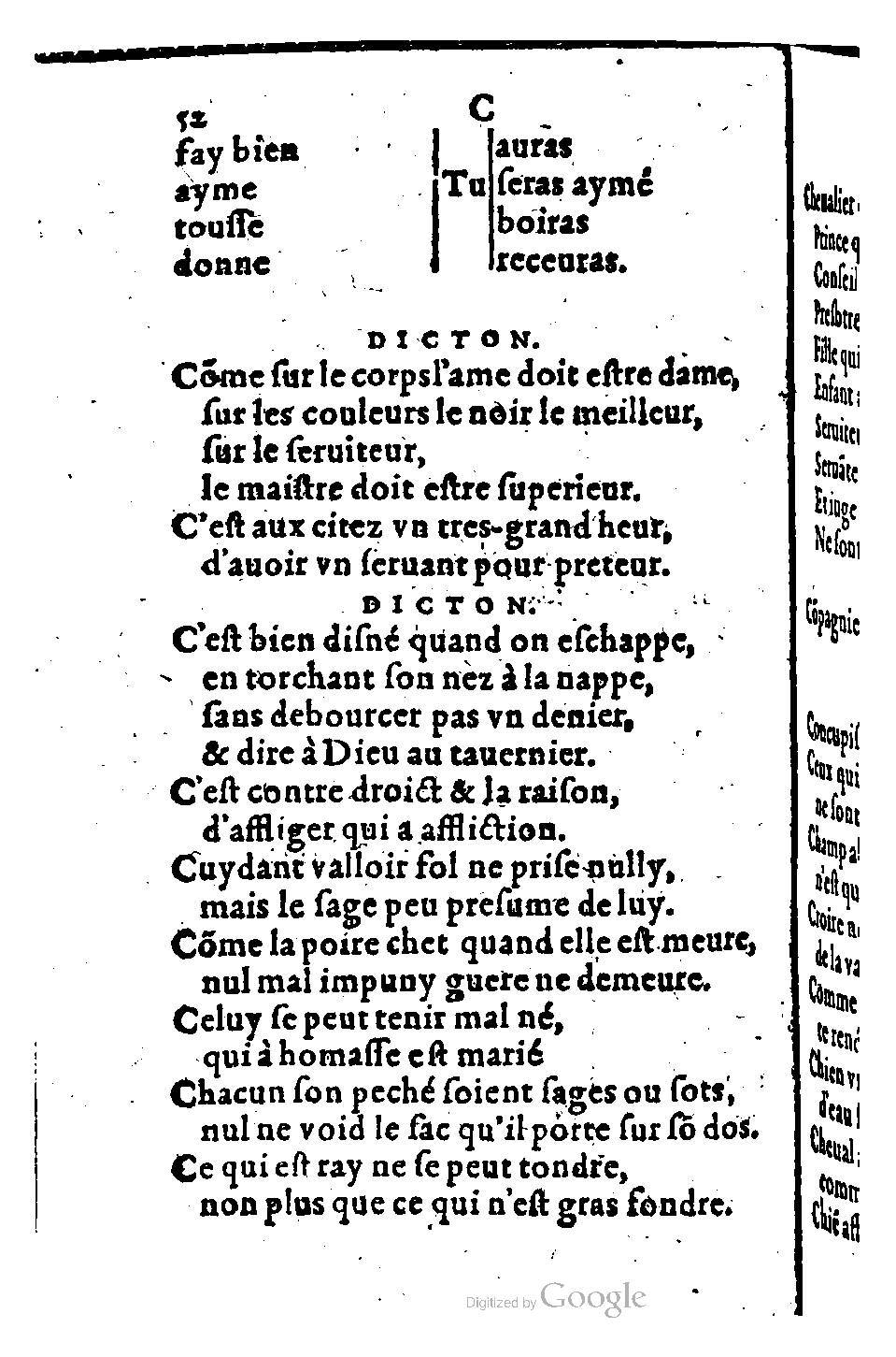 1582 - Nicolas Bonfons - Trésor des sentences dorées - BM Lyon