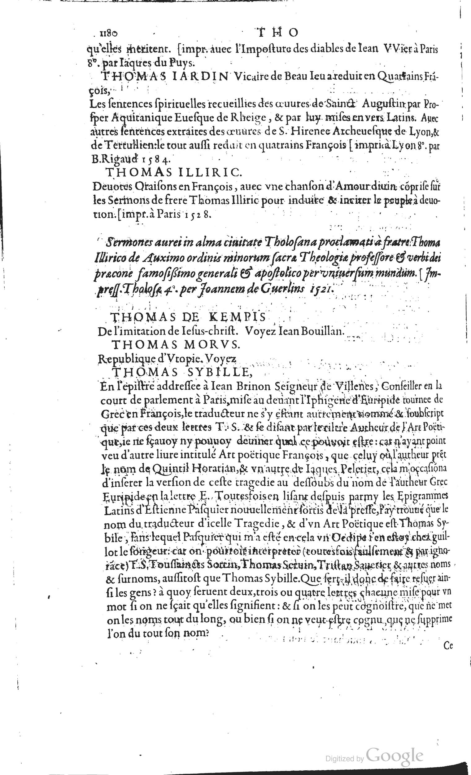 1585 - Barthélemy Honorat - Bibliothèques françaises - BSB Munich