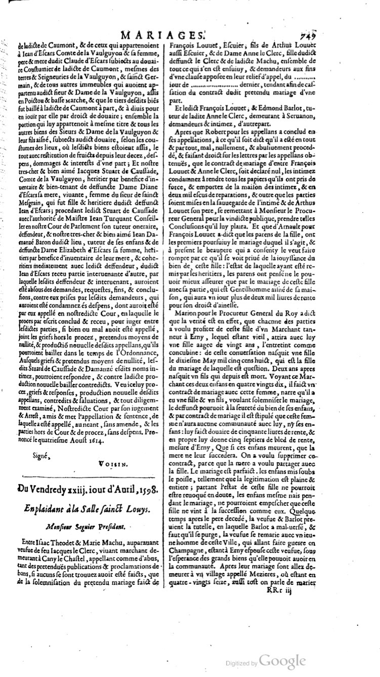 1629 - Veuve Nicolas Buon - Trésor du droit français (29620 T. 2) - BM Lyon