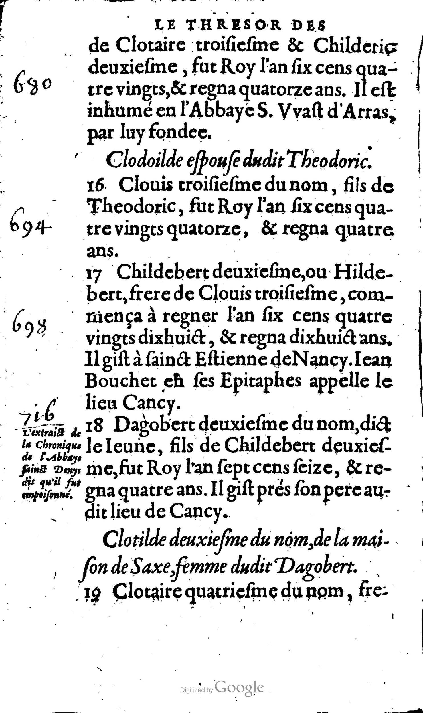 1604 - Galiot Corrozet - Trésor des histoires de France - BNC Florence