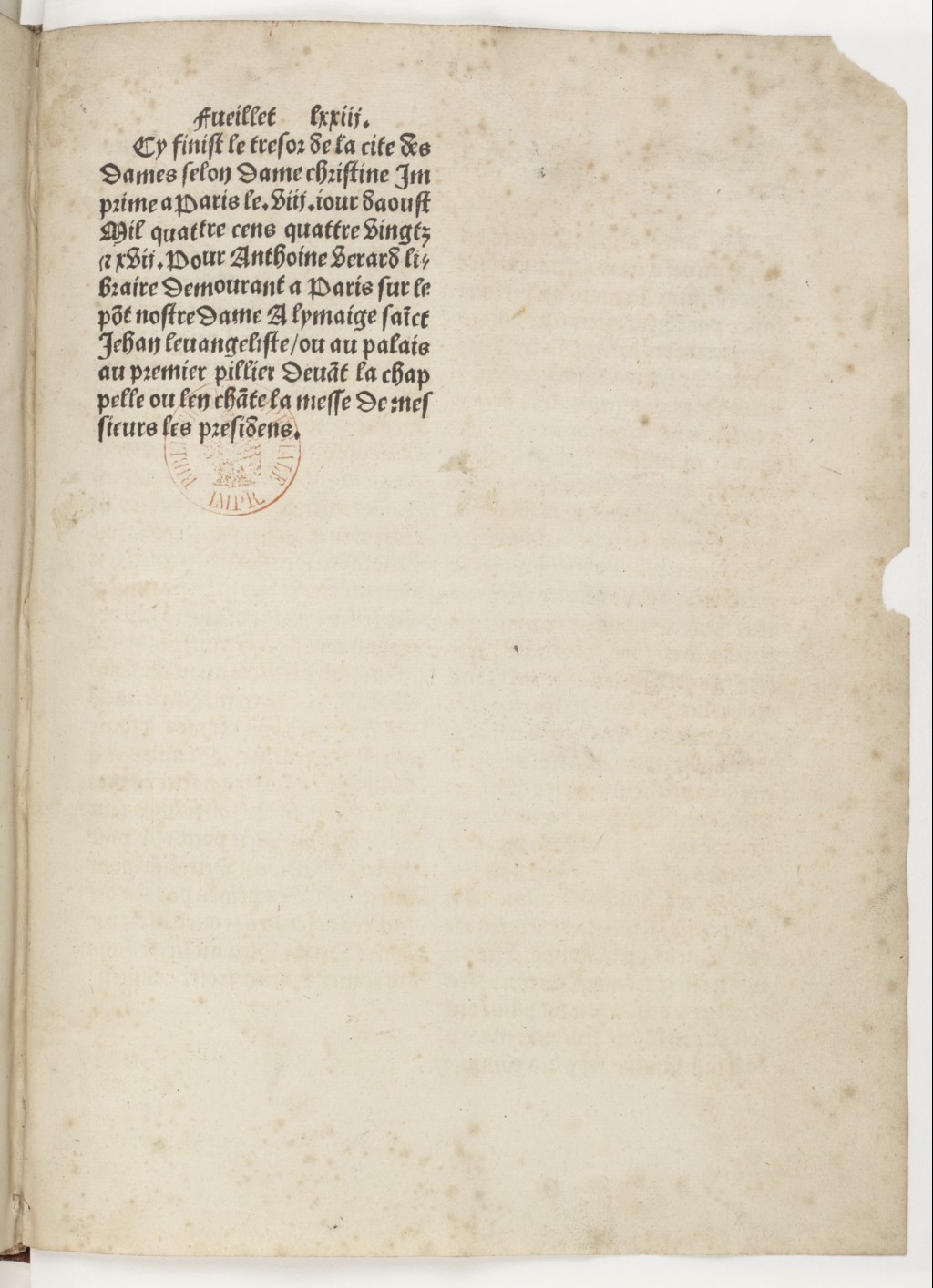 1497c. - Antoine Vérard - Trésor de la cité des dames - BnF