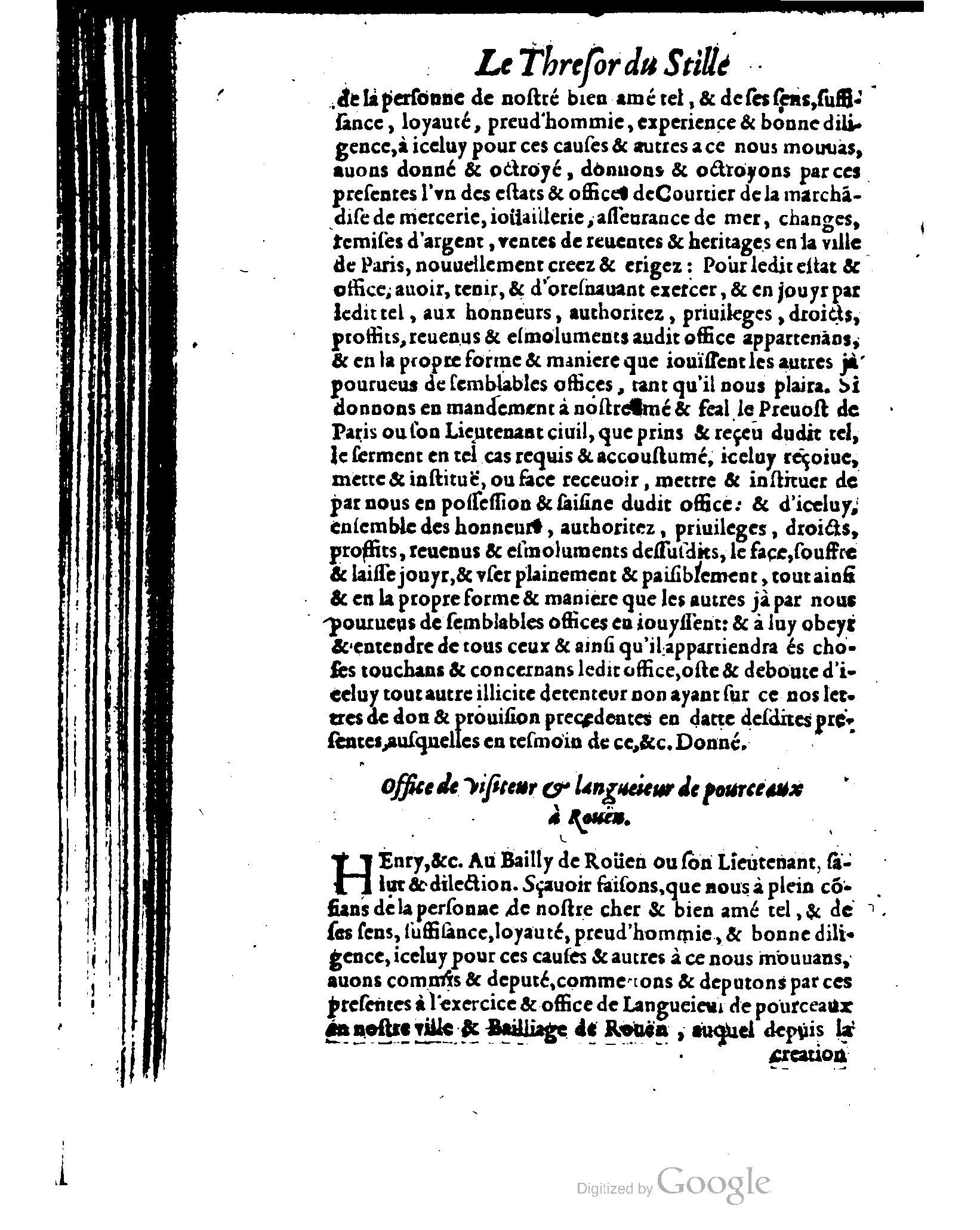 1614 - Jean Richer - Trésor du nouveau style et protocole de la chancellerie de France - BSB Munich