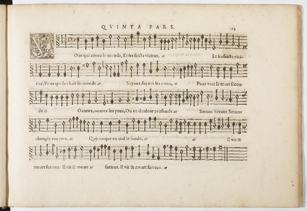 1594 - Paul Marceau - Trésor de musique d&#039;Orlande de Lassus, Superius, Bassus, Tenor, Quinta pars - BnF