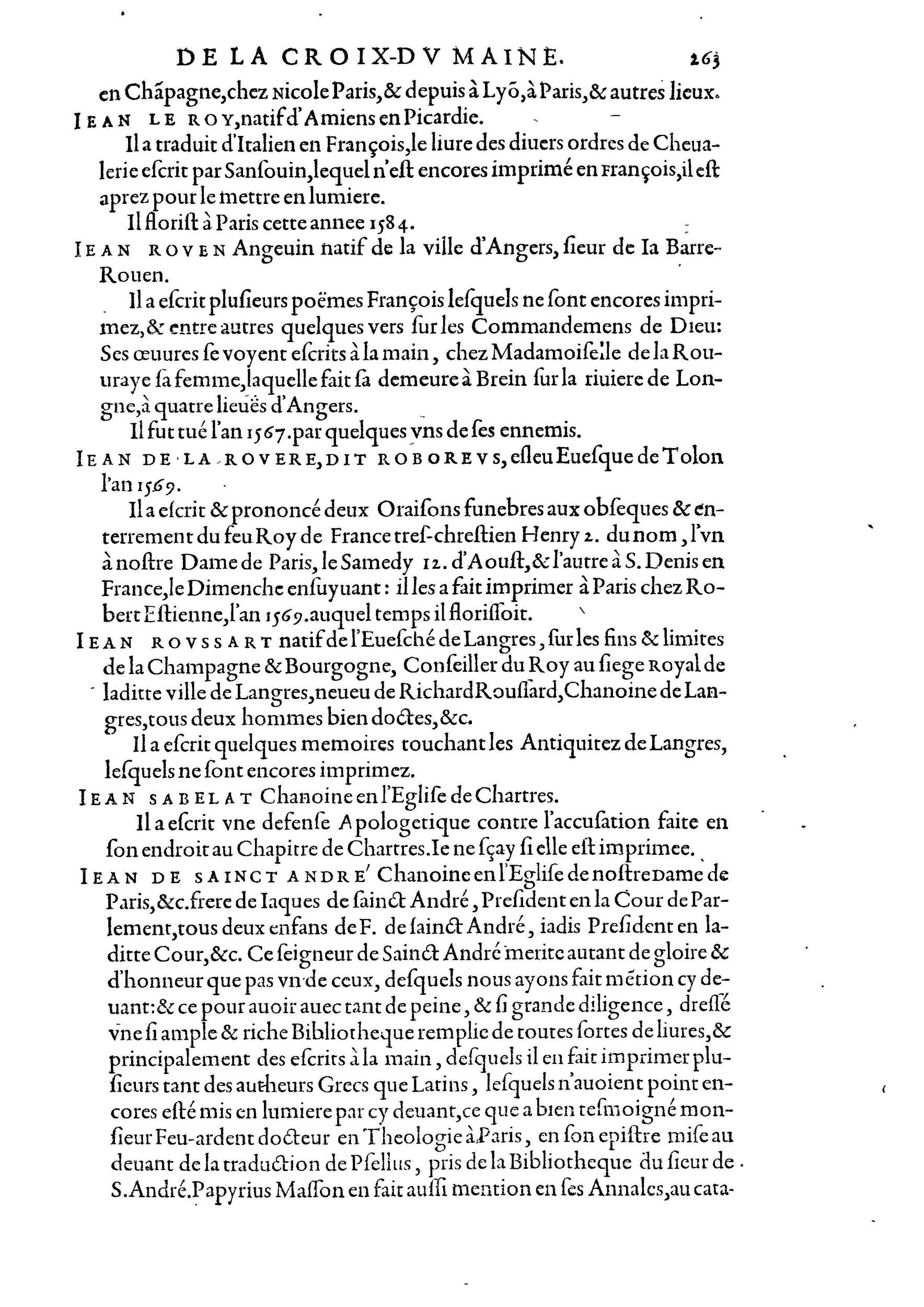 1584 - Abel L&#039;Angelier - Bibliothèques françaises - BnF