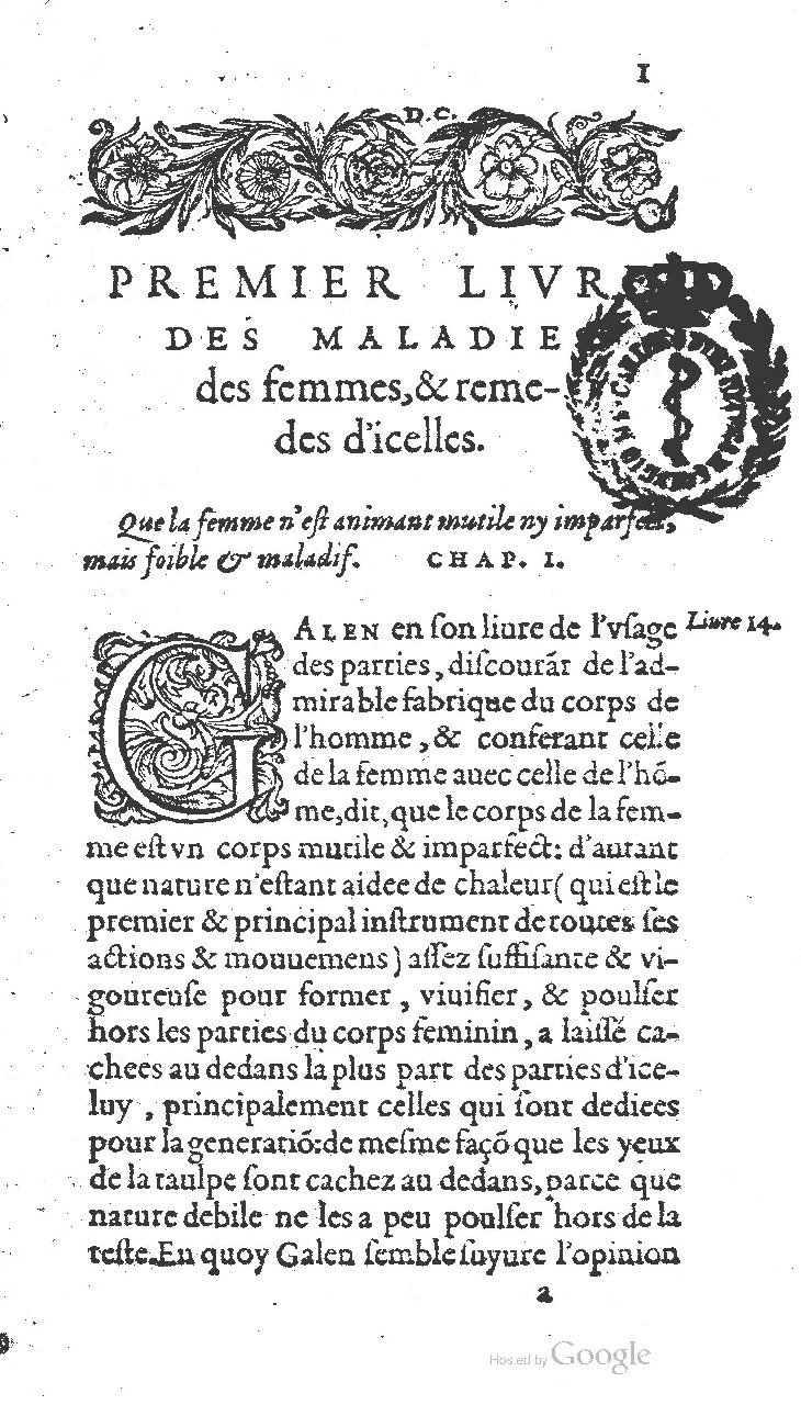 1585 - Jacques du Puis - Trésor des remèdes secrets pour les maladies des femmes - BnF