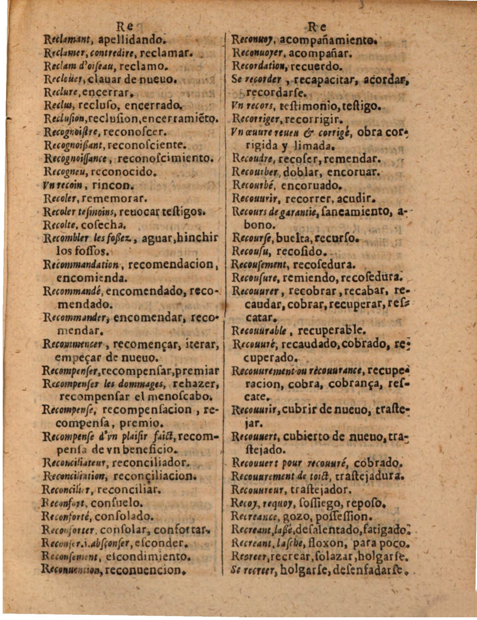 1624 - Hubert Antoine - Trésor des deux langues espagnole et française (Seconde partie) - BSB Munich