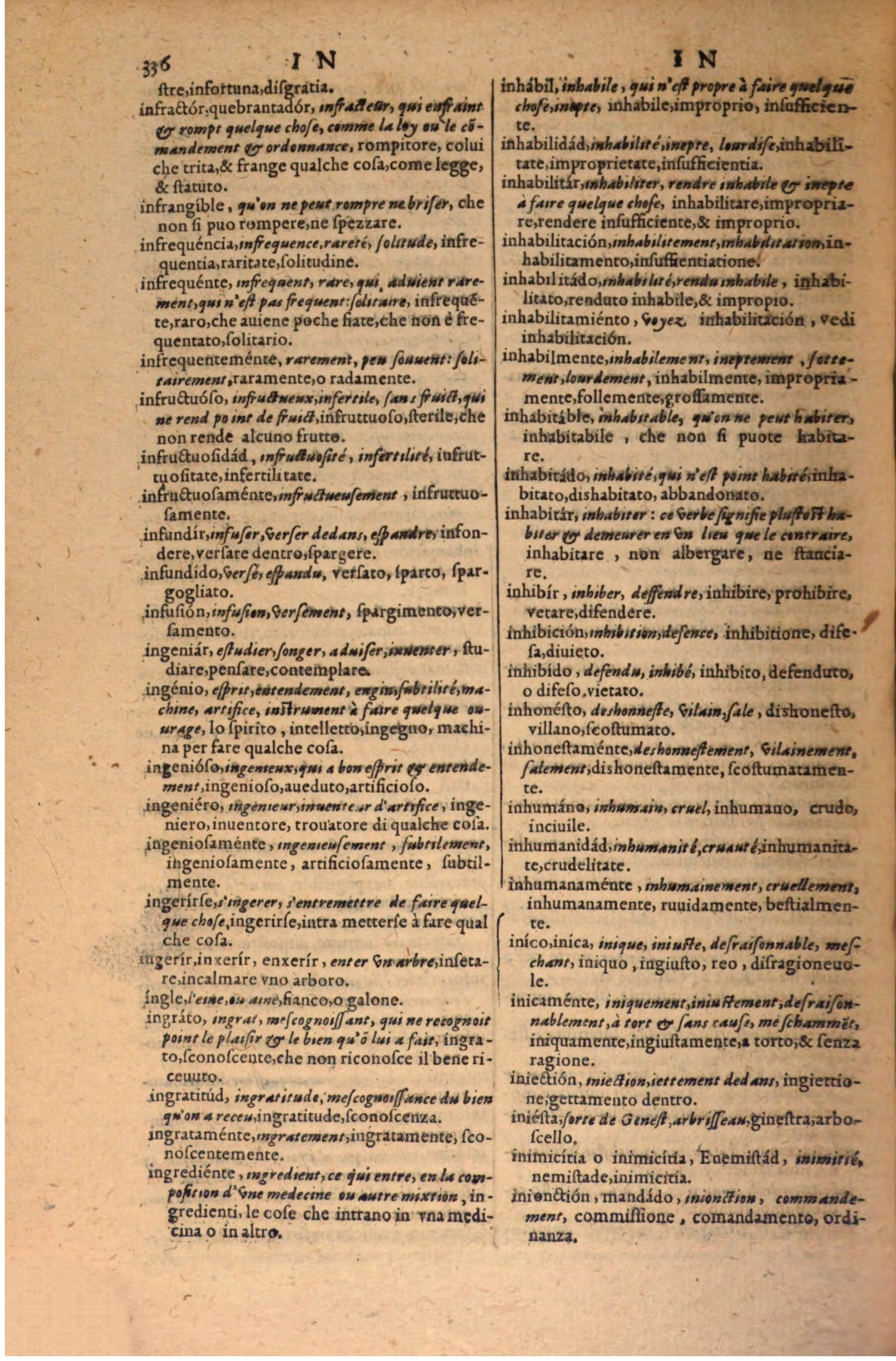 1606 - Samuel Crespin - Thresor des trois langues, francoise, italiene et espagnolle - BSB Munich