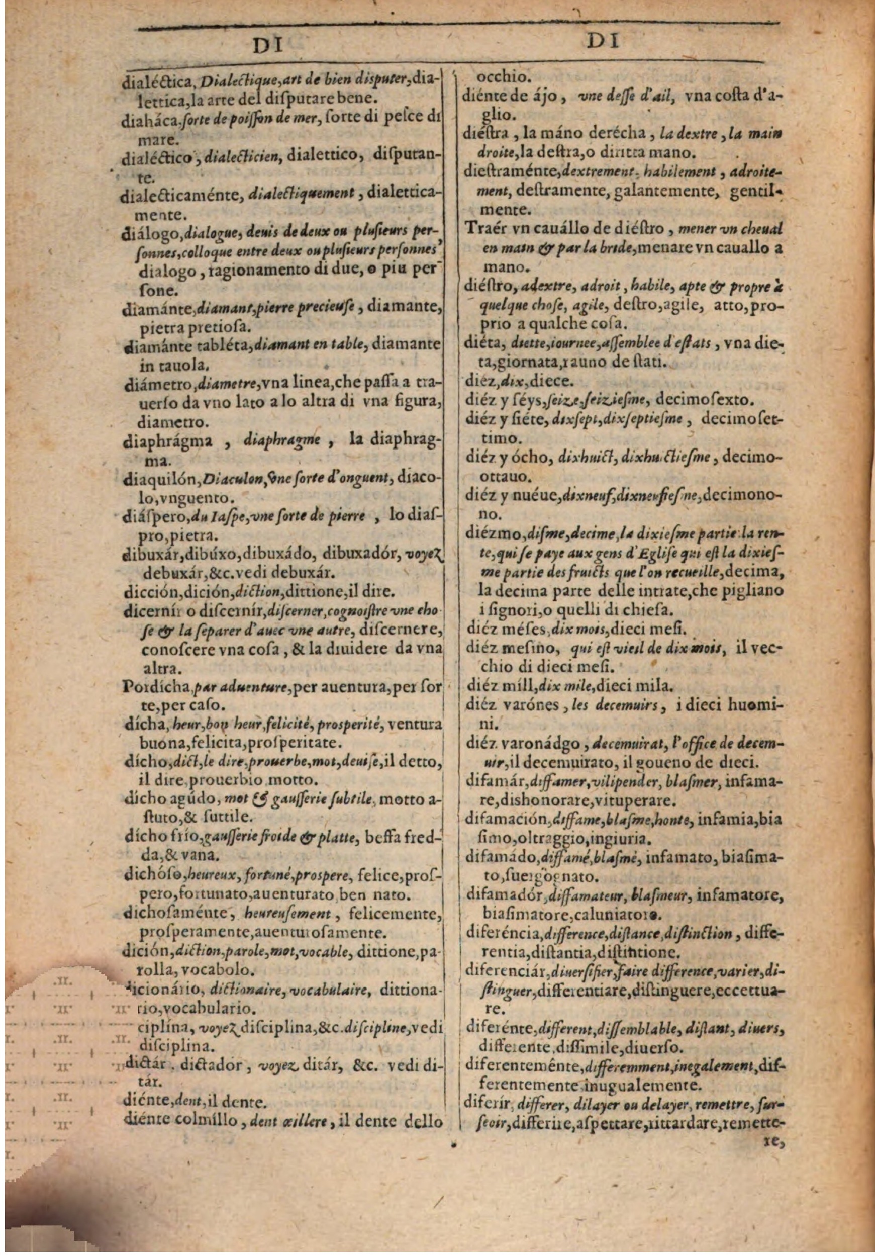 1609 - Philippe Albert et Alexandre Pernet - Trésor des trois langues française, italienne et espagnole (Première partie) - BSB Munich 1609 - Philippe Albert et Alexandre Pernet - Trésor des trois langues française, italienne et espagnole (Première partie) - BSB Munich
