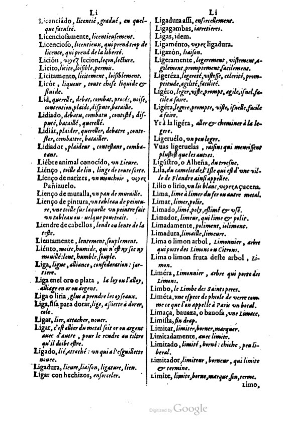 1621 - Adrian Tiffaine - Trésor des deux langues espagnole et française - BM Lyon