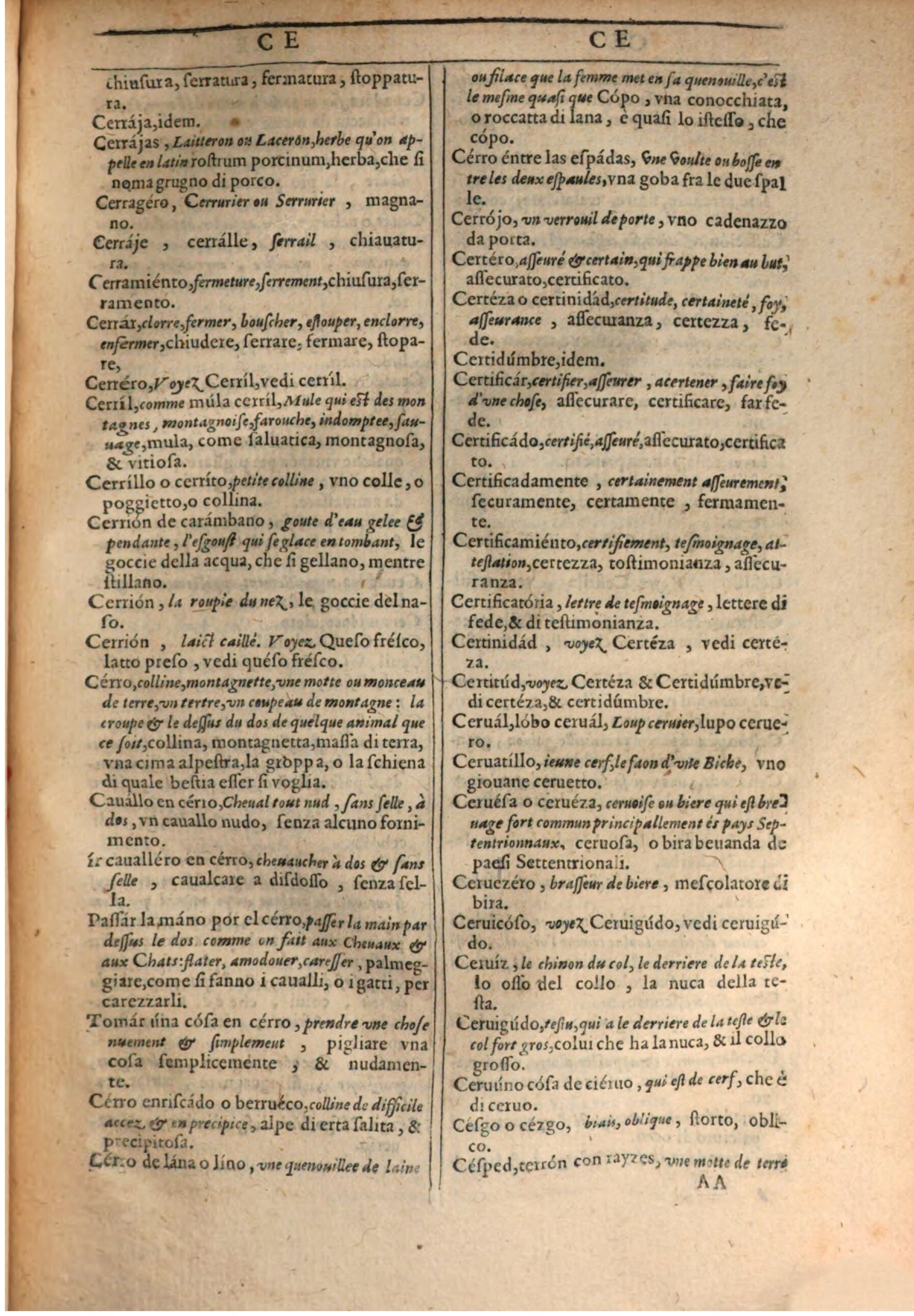 1609 - Philippe Albert et Alexandre Pernet - Trésor des trois langues française, italienne et espagnole (Première partie) - BSB Munich 1609 - Philippe Albert et Alexandre Pernet - Trésor des trois langues française, italienne et espagnole (Première partie) - BSB Munich