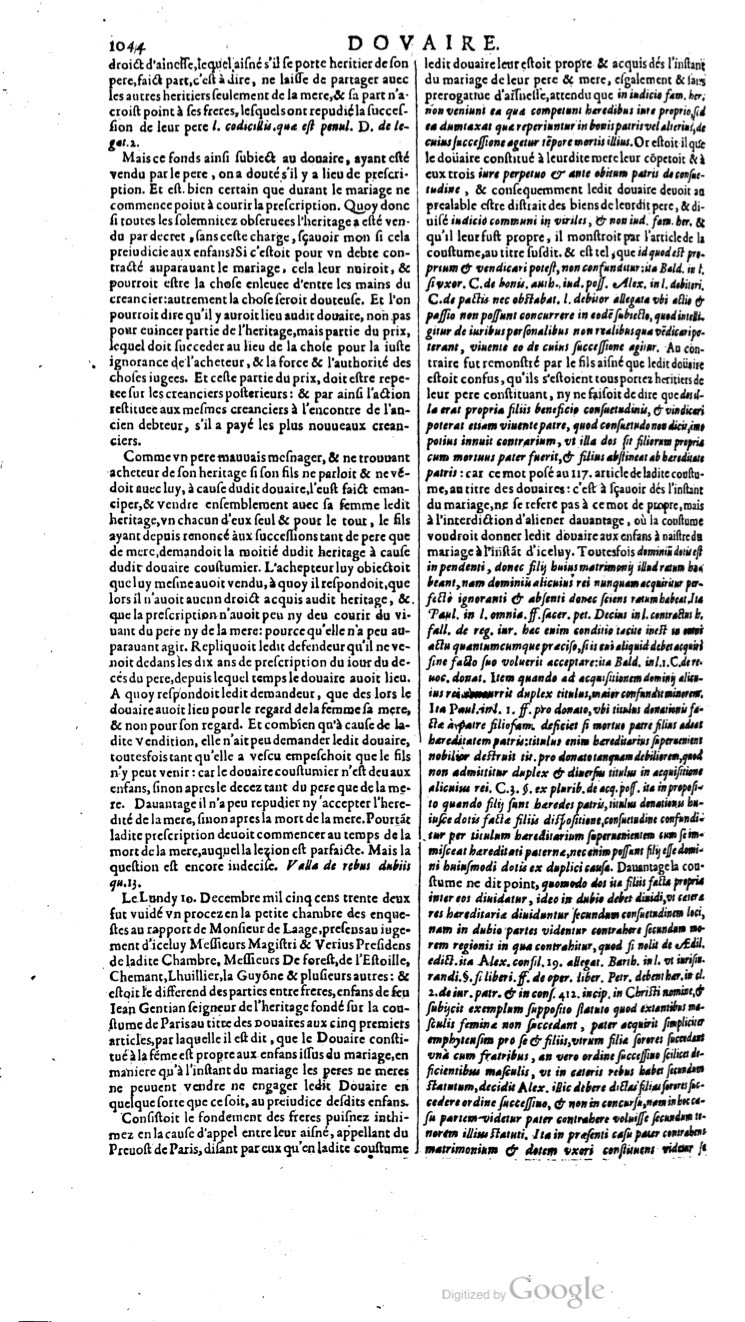 1629 - Veuve Nicolas Buon - Trésor du droit français (29620 T. 1) - BM Lyon