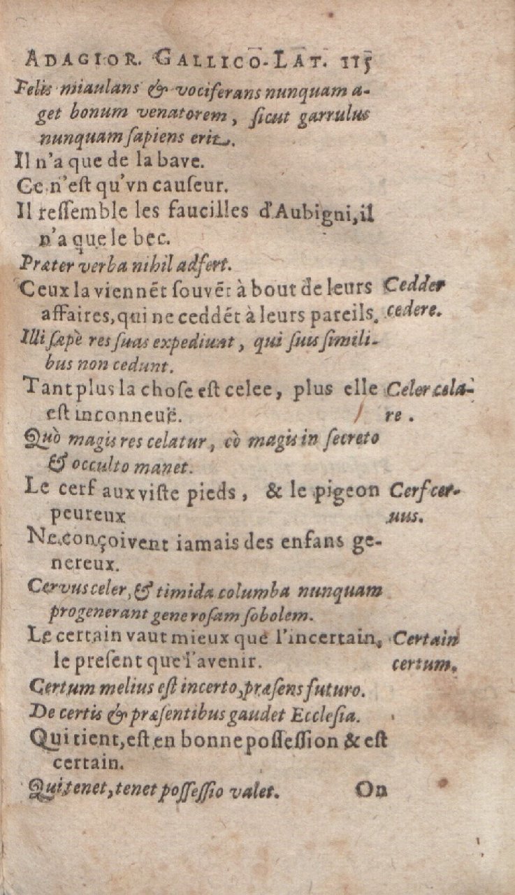 1612 - Dominicus Custos - Trésor des proverbes français  - Bibliopol-Olomuc