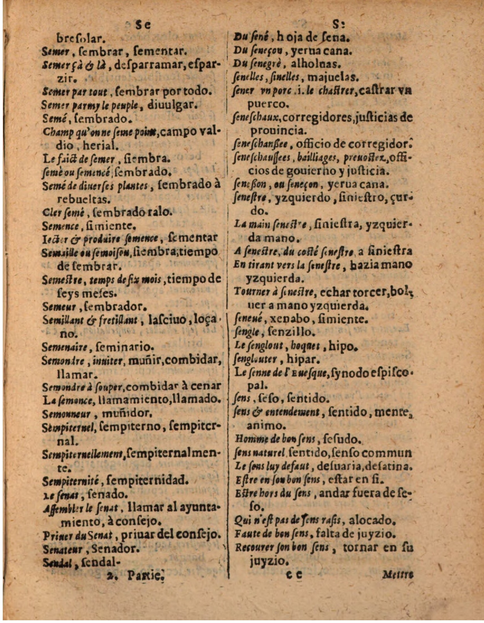 1624 - Hubert Antoine - Trésor des deux langues espagnole et française (Seconde partie) - BSB Munich