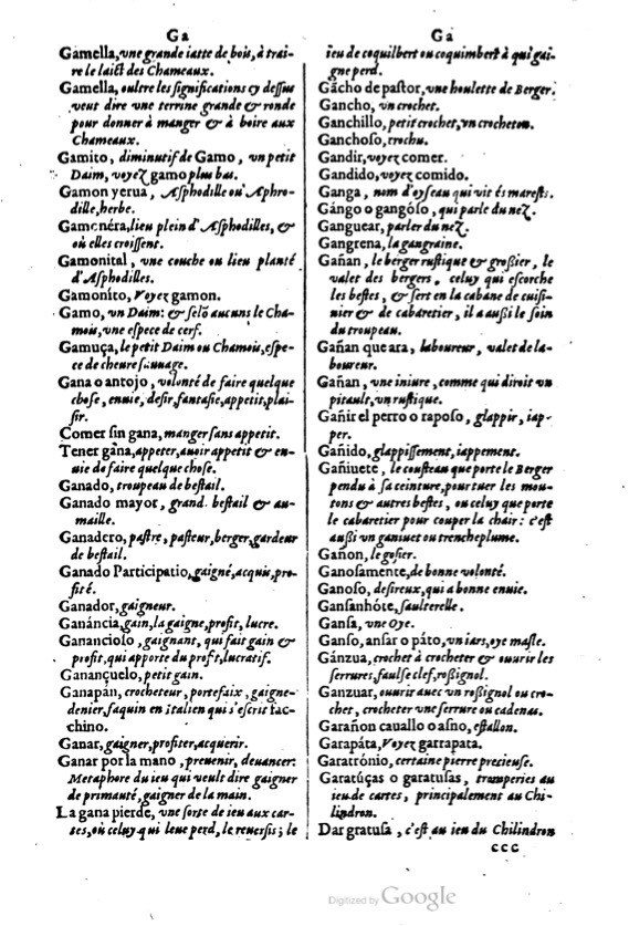 1621 - Adrian Tiffaine - Trésor des deux langues espagnole et française - BM Lyon