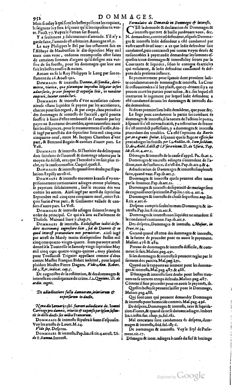 1629 - Veuve Nicolas Buon - Trésor du droit français (29620 T. 1) - BM Lyon