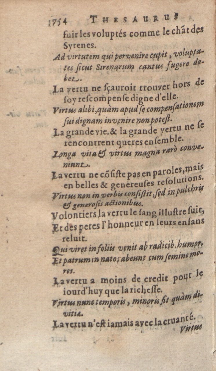1612 - Dominicus Custos - Trésor des proverbes français  - Bibliopol-Olomuc