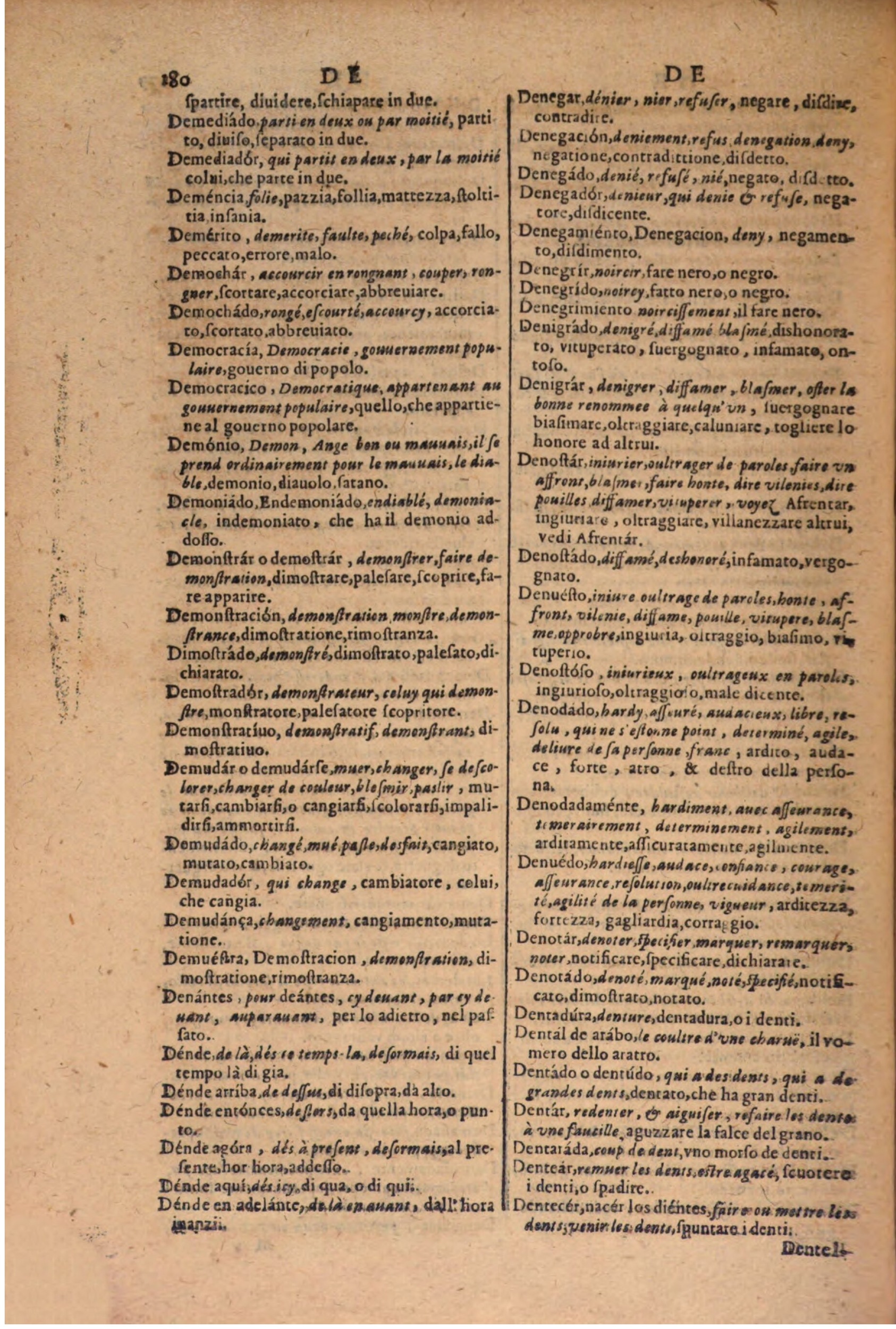1606 - Samuel Crespin - Thresor des trois langues, francoise, italiene et espagnolle - BSB Munich