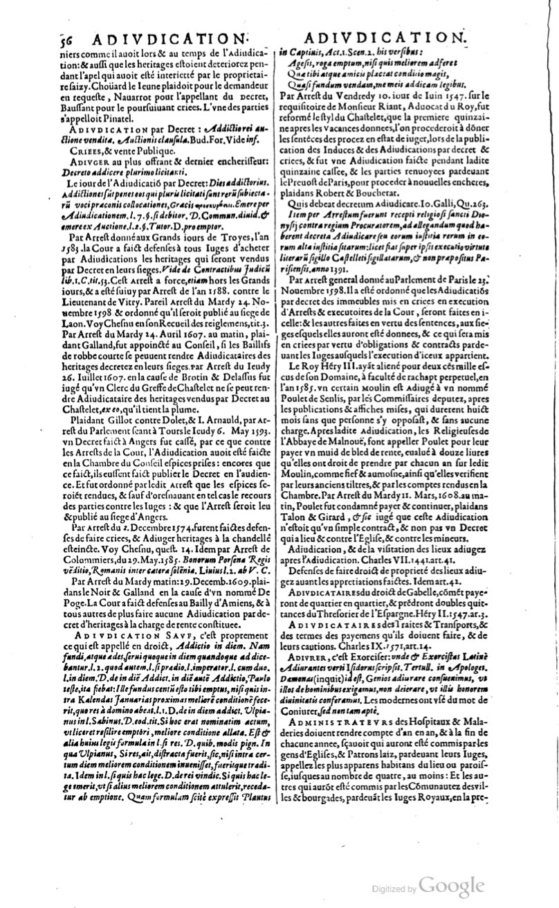 1629 - Veuve Nicolas Buon - Trésor du droit français (29620 T. 1) - BM Lyon 1629 - Veuve Nicolas Buon - Trésor du droit français (29620 T. 1) - BM Lyon