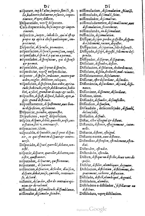 1621 - Adrian Tiffaine - Trésor des deux langues espagnole et française - BM Lyon