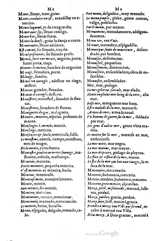 1621 - Adrian Tiffaine - Trésor des deux langues espagnole et française - BM Lyon