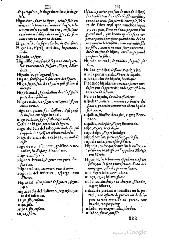 1621 - Adrian Tiffaine - Trésor des deux langues espagnole et française - BM Lyon