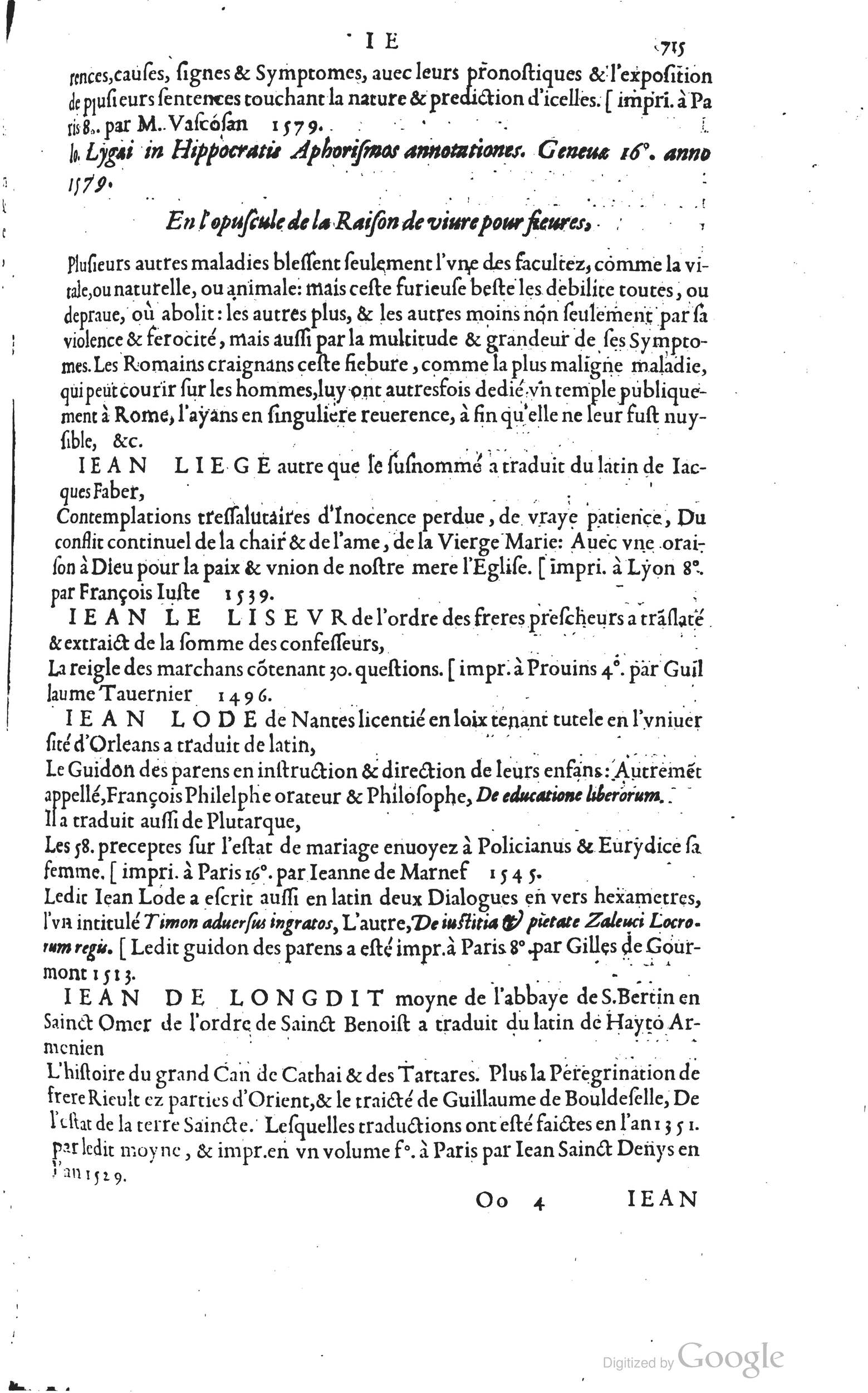 1585 - Barthélemy Honorat - Bibliothèques françaises - BSB Munich