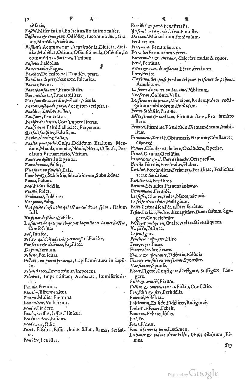 1585 - Simphorianum Beraud et Stephanum Michaëlem - Trésor des mots et traits français - Barcelone
