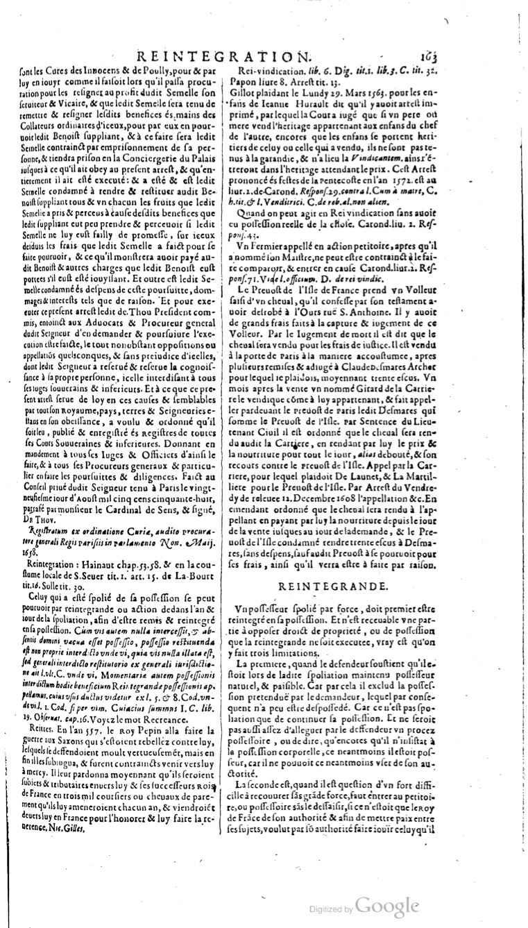 1629 - Veuve Nicolas Buon - Trésor du droit français (21754 T. 3) - BM Lyon