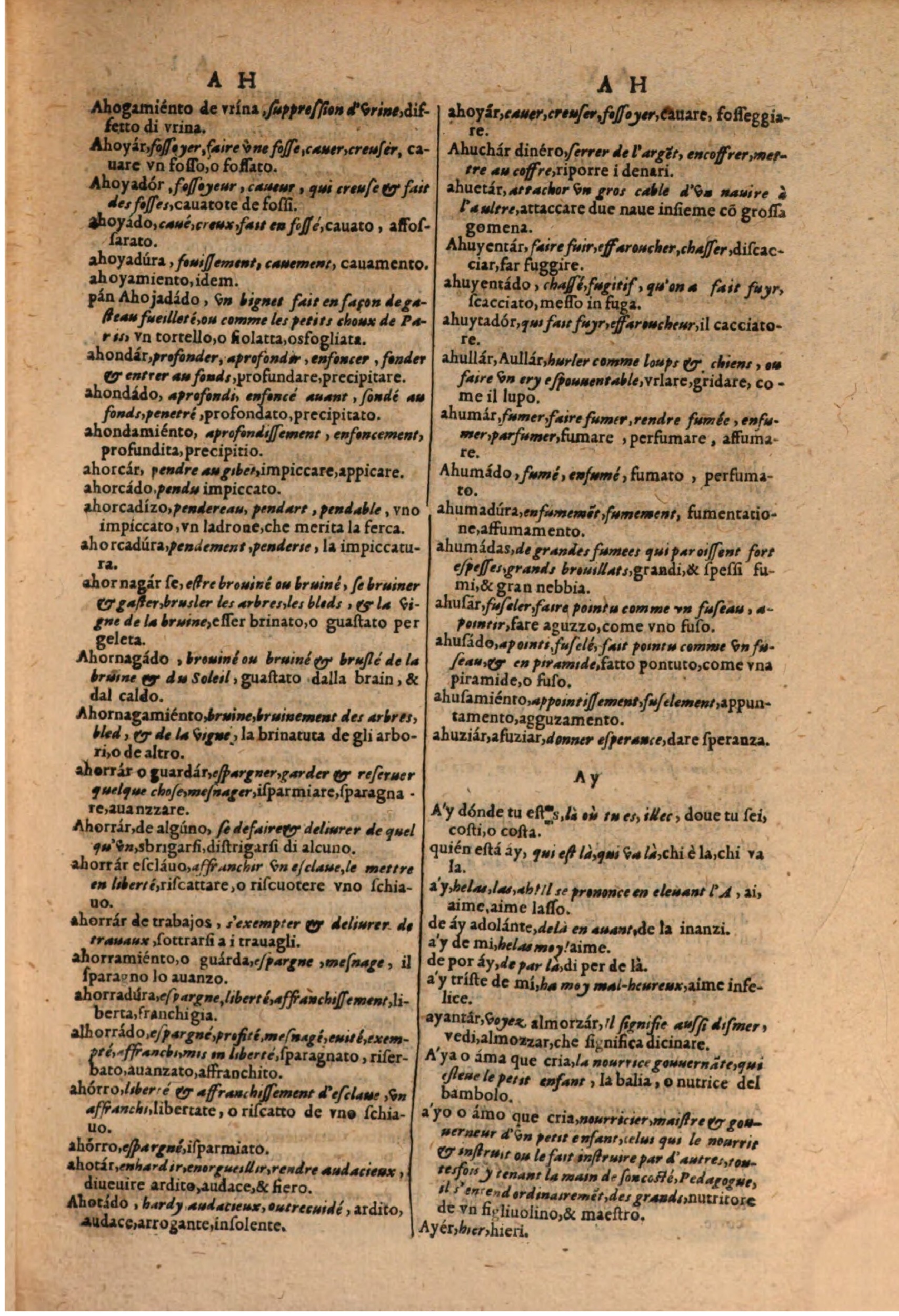 1606 - Samuel Crespin - Thresor des trois langues, francoise, italiene et espagnolle - BSB Munich