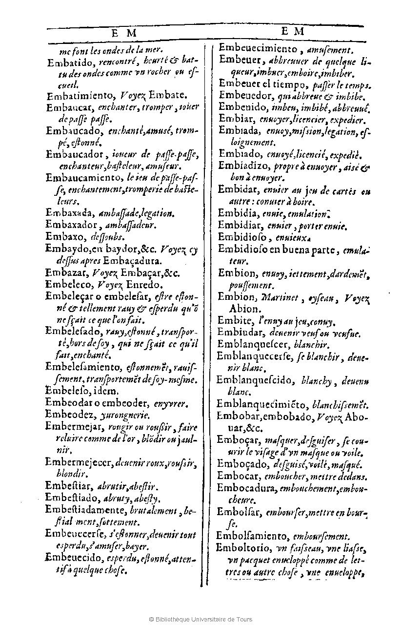1607 - Marc Orry - Trésor des deux langues espagnole et française (Première et Seconde parties) - BU Tours