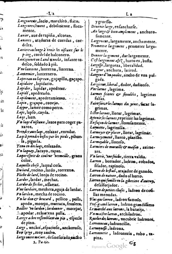1616 - Veuve Marc Orry - Trésor des deux langues espagnole et française (Première et Seconde parties) - BM Lyon