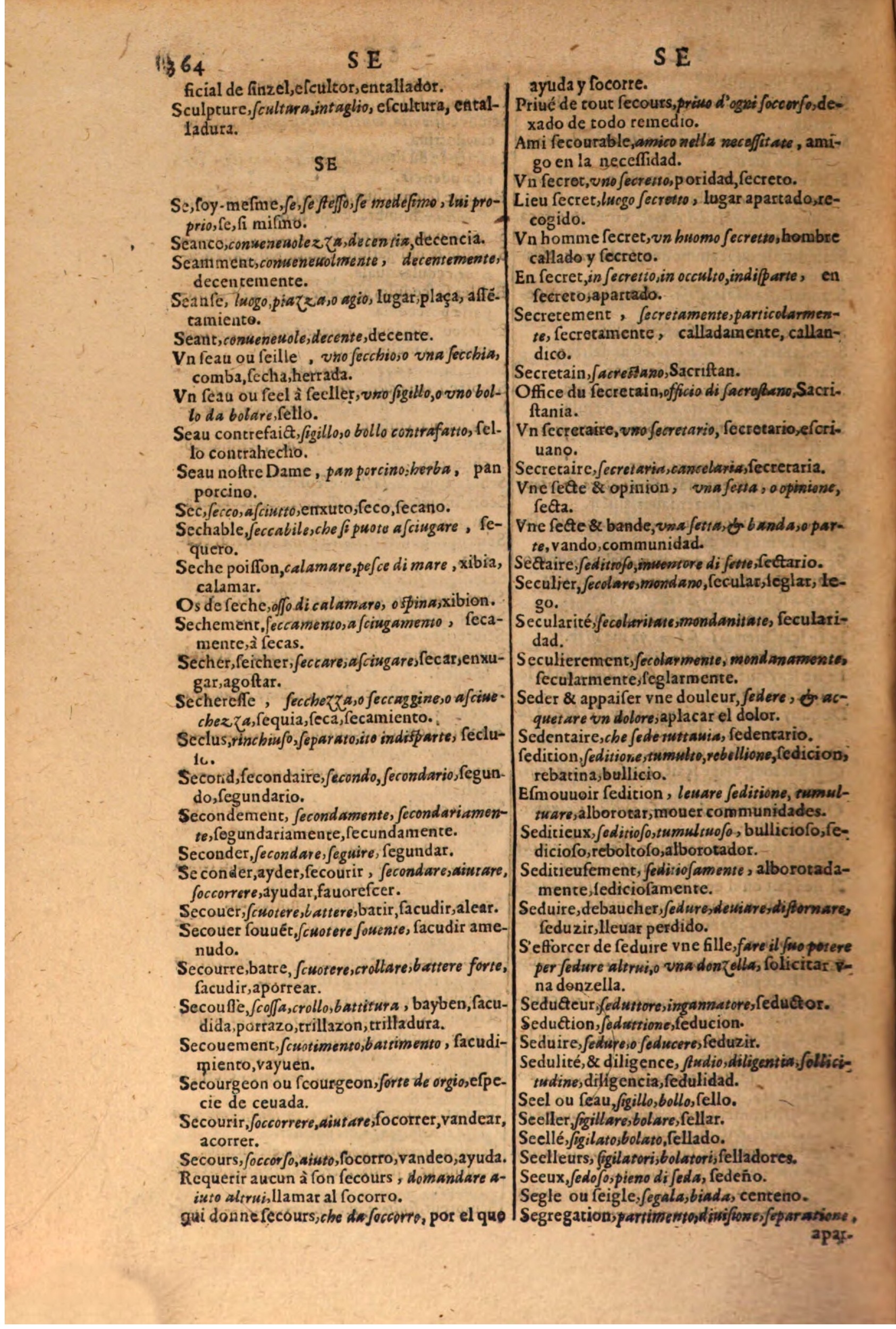 1616 - Pierre de la Rovière - Trésor des trois langues (Seconde partie) - BSB Munich