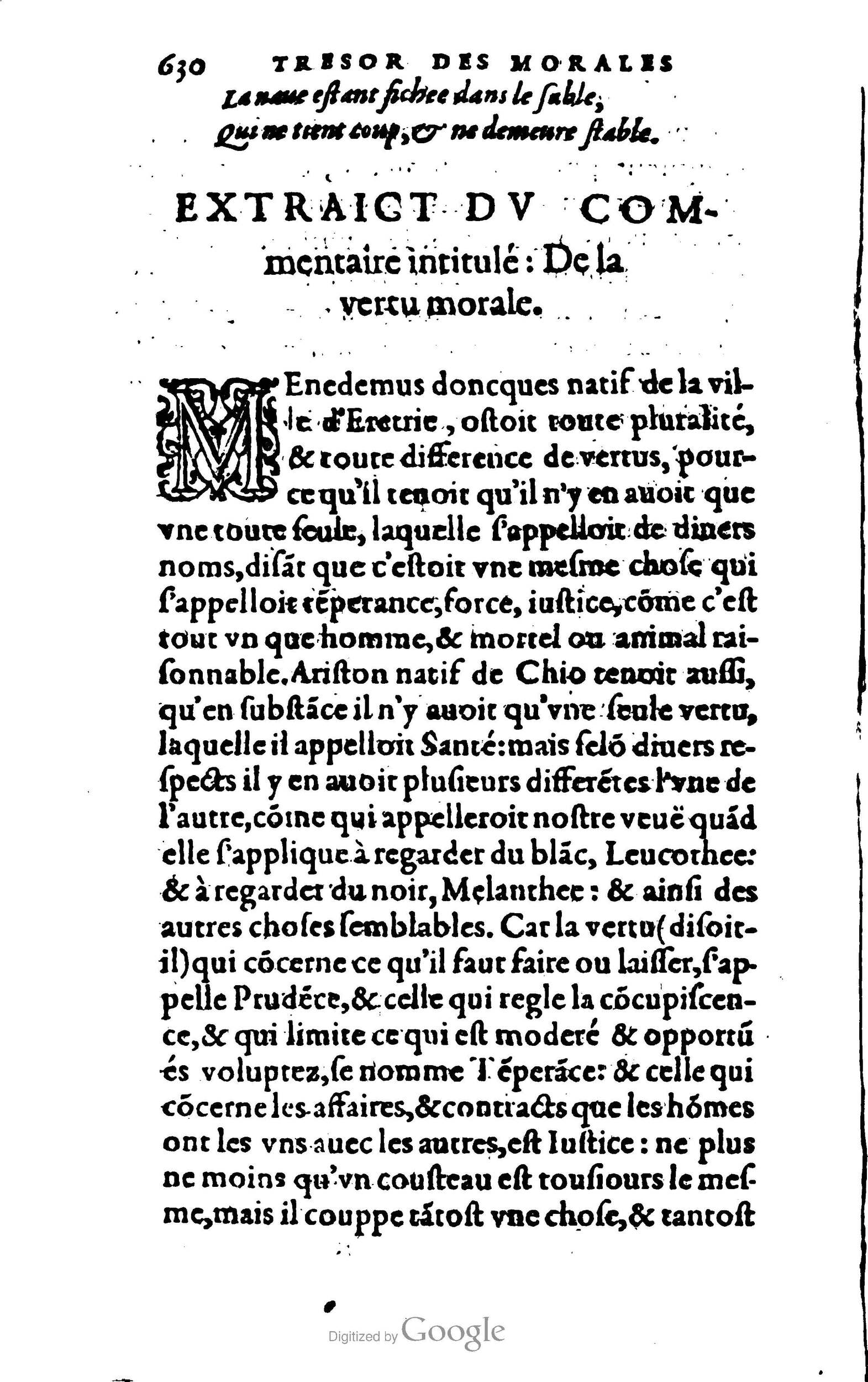 1578 - Jean Poupy - Trésor des morales de Plutarque - BSB Munich